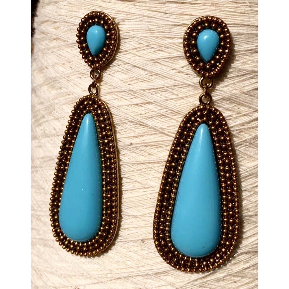 Aros Turquesas Gota Indian Style